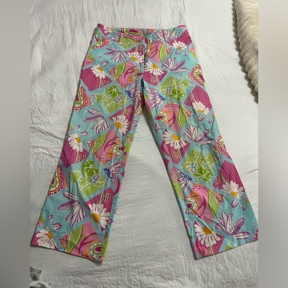 Vintage Lilly Pulitzer "Adios Elephant" Patch Pants, Size 4 - Picture 1 of 10